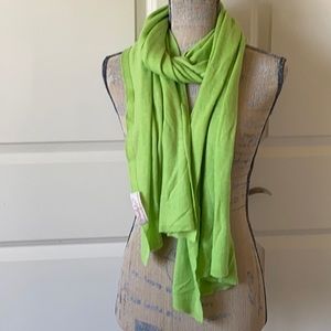 PAISLEY ROAD cashmere scarf lime green 64”x18”